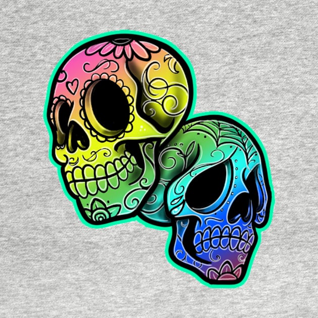 day of the dead skulls by Squatchyink